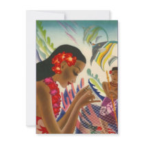 Blank Invitation Invite Tiki Tropical Luau Party