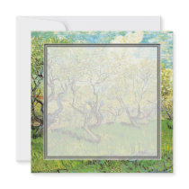 blank invitation. van Gogh Orchard in Blossom