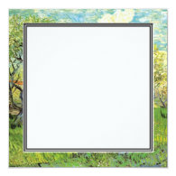 blank invitation. van Gogh Orchard in Blossom Personalized Announcements