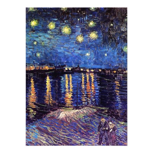 blank invitation, van Gogh starry night