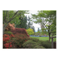 Blank invitation with very beautiful garden photo