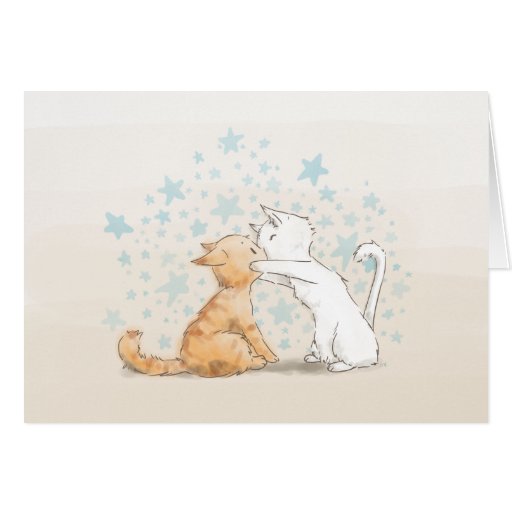 Blank Kissing Kitties Love Card