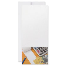 Blank list with Australian dollars and calculator Customized Rack Card