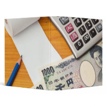 Blank list with Yen and calculator Binders