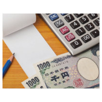 Blank list with Yen and calculator Flyer