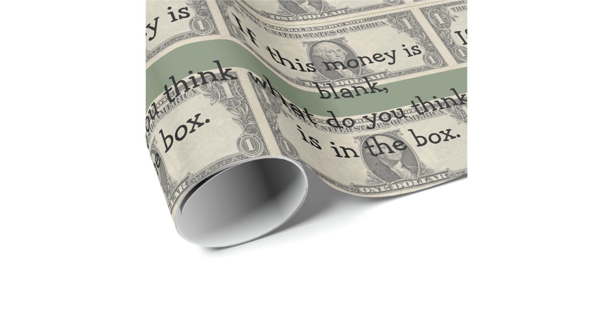 Blank Money Wrapping Paper Zazzle
