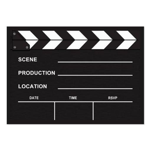 Blank Movie Clapboard Business Cards