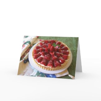 Blank Note Card -Easy-Breezy Strawberry Cream Tart card