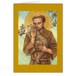 blank note card St Francis & cat