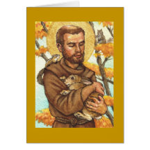 blank note card St Francis & rabbit