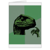 Blank Philosoraptor Greeting Card