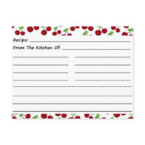 Blank Recipe Cards: Cherries Postcards
