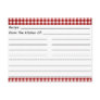 Blank Recipe Cards: Gingham Dreams Post Card