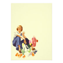 Blank ~ Retro Garden Friend Wave Party Invitation