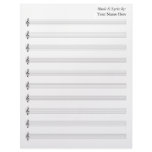 Blank Sheet Music  Treble Staves Customized Letterhead