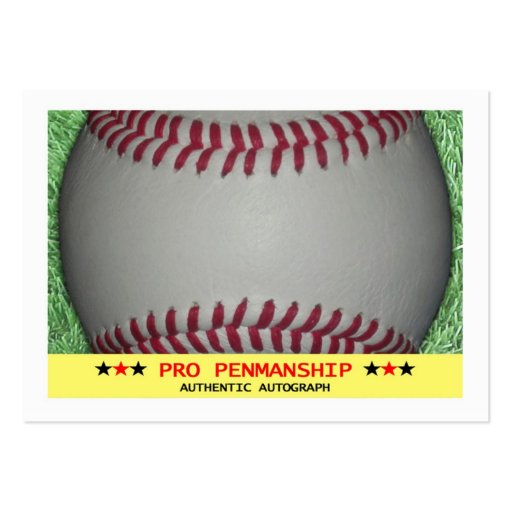 Blank Signature Card for baseball autographs! Business Card Template