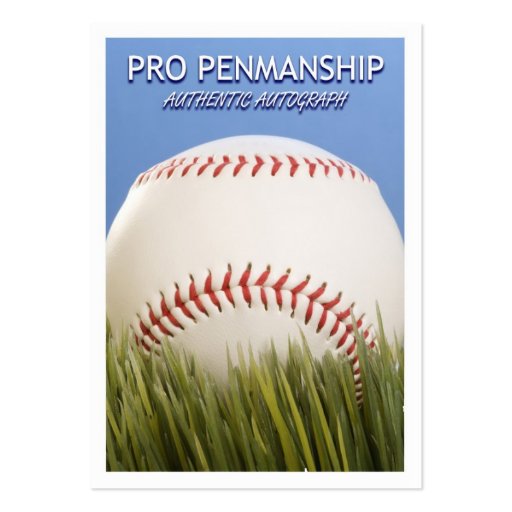 Blank Signature Card for baseball autographs! Business Card Templates (front side)