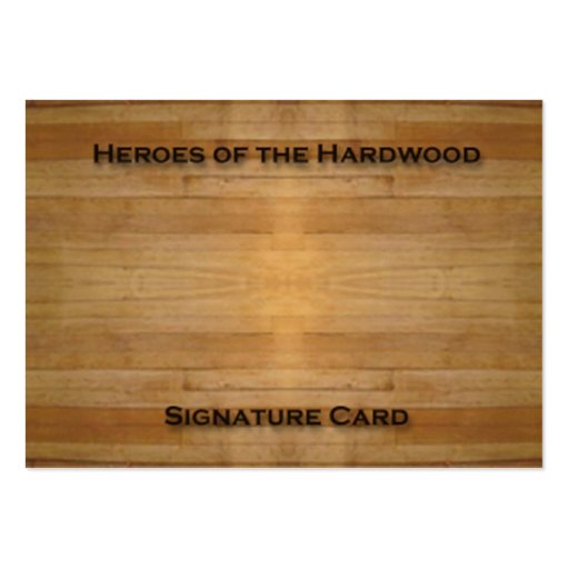 Blank Signature Card for basketball autographs! Business Card (front side)