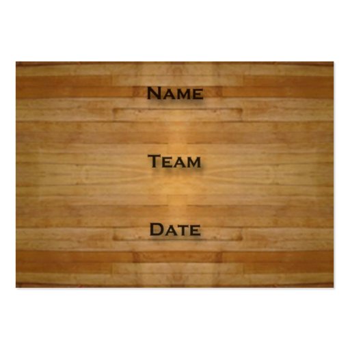 Blank Signature Card for basketball autographs! Business Card (back side)