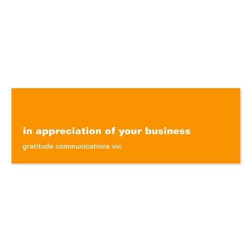 Blank Slate Orange Appreciation Business Card Templates (front side)