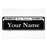 Blank Street Sign, Your Name, Rue Name Personalized Invitation