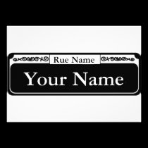 Blank Street Sign, Your Name, Rue Name invitations