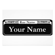 Blank Street Sign, Your Name, Rue Name Personalized Invitation
