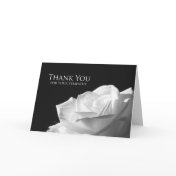 Blank Sympathy Thank You Card -- White Rose