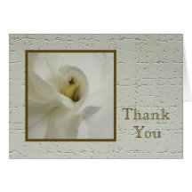 Blank Sympathy Thank You Note Card - Gardenia