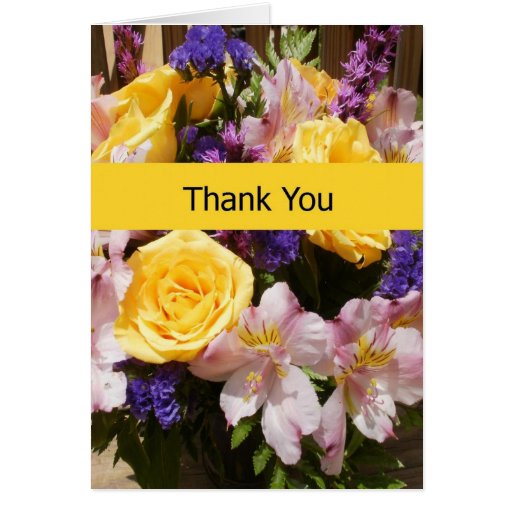 Blank Thank You Note Card - Bright Flowers | Zazzle