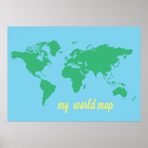 Blank World Map Poster To Add Stickers To Zazzle