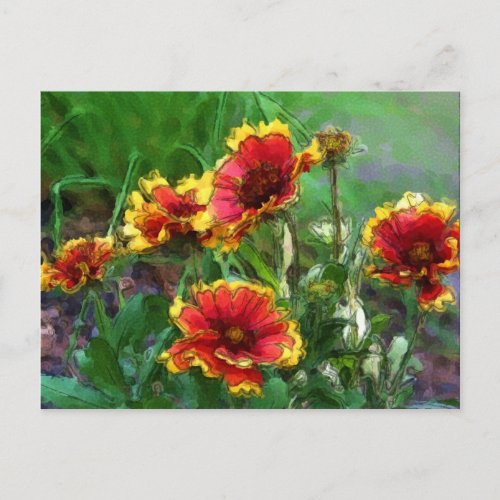 Blanket Flowers Watercolor Postcard postcard