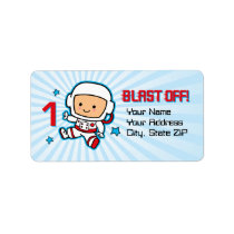 Blast Off 1st Birthday Label