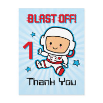 Blast Off 1st Birthday Postcard
