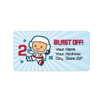 Blast Off 2nd Birthday Label labels