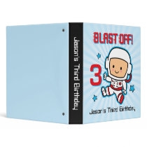 Blast Off 3rd Birthday Keepsake Binder