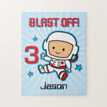 Blast Off 3rd Birthday Personalized Puzzle puzzles