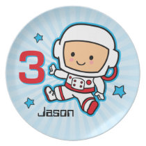 Blast Off 3rd Birthday Personlized Plate plates