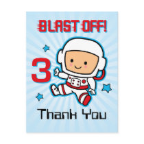 Blast Off 3rd Birthday Postcard postcards