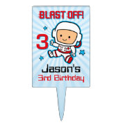 Blast Off 3rd Birthday Rectangular Cake Picks