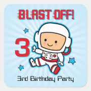 Blast Off 3rd Birthday Sticker