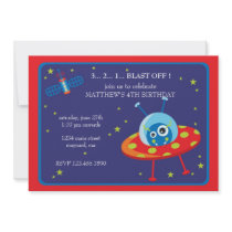 Blast Off Birthday Invitation