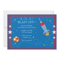 Blast Off Birthday Invitation