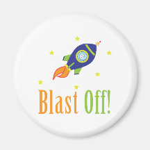 Blast Off Fridge Magnet