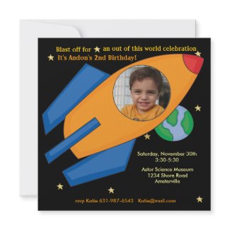 Blast Off Invitation invitation