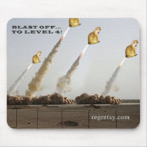 Blast Off to Level 4 Mousepad by Regretsy Blast Off to Level 4 Mousepad