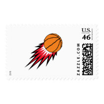 blasting flames basketball postage stamps