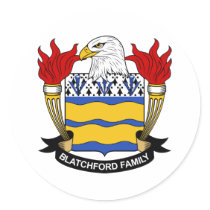 Blatchford Family Crest stickers by coatsofarms Blatchford Family Crest stickers