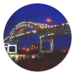 Blatnik Bridge Night Round Sticker