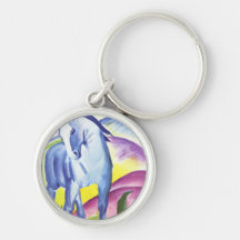 Blaues Pferd I by Franz Marc Keychain